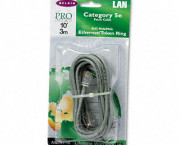 CAT5e Crimped Patch Cable, RJ45 Connectors, 10 ft., Gray