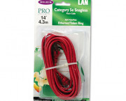 CAT5e 10/100 Base-T RJ45 Patch Cable, Snagless, 14 ft., Red
