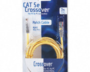 CAT5e Crossover Patch Cable, RJ45 Connectors, 7 ft., Yellow