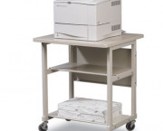 Heavy-Duty Mobile Laser Printer Stand, 3-Shelf, 27w x 25d x 27-1/2h, Gray