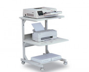 Dual Laser Printer Stand, 3-Shelf, 24w x 24d x 33h, Gray