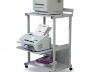 Max Stax Dual Purpose Printer Stand, 3-Shelf, 25w x 20d x 42-1/2h, Gray