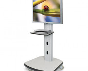 Mobile Plasma/LCD Stand, 1-Shelf, 30-1/2w x 29-1/2d x 66-1/2h, Gray
