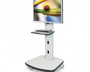 Mobile Plasma/LCD Stand, 1-Shelf, 30-1/2w x 29-1/2d x 66-1/2h, Gray