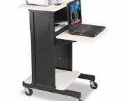 Adjustable Presentation Cart, 18w x 30d x 40-1/4h, Black/Gray