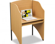 Floor Carrel, Laminate, 32-3/4w x 24-1/2d x 48h, Teak