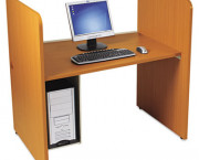 H Carrel, Laminate, 43w x 27-3/4d x 42h, Medium Oak