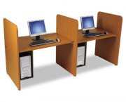 Add-On H Carrel, Laminate, 43w x 27-3/4d x 42h, Medium Oak