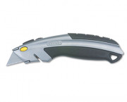 Curved Quick-Change Utility Knife, Stainless Steel Retractable Blade, 3 Blades
