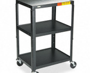 5-In-1 Standard Adjustable AV Cart/Stand, 3-Shelf, 24 x 18 x 42, Black