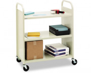 Steel Flat Shelf Cart/Stand, 3-Shelf, 36 x 18 x 43, Putty
