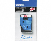 TC Tape Cartridge for P-Touch Labelers, 3/8w, White on Red