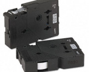 TC Tape Cartridges for P-Touch Labelers, 3/8w, Black on Clear Matte, 2/Pack