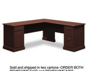 Syndicate L-Desk, 72-1/4w x 70d x 30h, Mocha Cherry, Carton 2