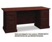 Syndicate Double Pedestal Desk, 72-1/4w x 30d x 30h, Harvest Cherry, Carton 1