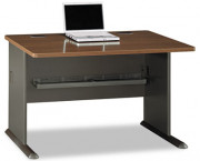 Series A Workstation Desk, 48w x 26-7/8d x 29-7/8h, Sienna Walnut/Bronze