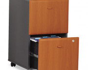2-Drawer Mobile Vertical File,15-5/8w x 20-3/8d, Natural Cherry/Slate Gray