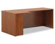 BL Series Credenza Shell with Left Corner Extension, 72w x 24-36d, Medium Cherry