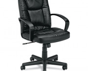 VL171 Executive Mid-Back Chair, Black Leather