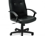 VL602 Managerial Mid-Back Chair, Black Leather