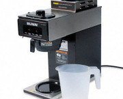 12-Cup Two-Station Commercial Pour-O-Matic Coffee Brewer, Stainless Steel, Black