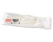 Cutlery Kit, Plastic Fork/Spoon/Knife/Salt/Pepper/Napkin, White, 250/Carton