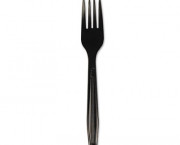 Full Length Polystyrene Cutlery, Fork, Black, 1000/Carton