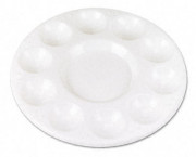 Round Plastic Paint Trays for Classroom, White, 10/Pack