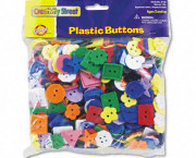 Plastic Button Assortment, 1 lbs., Assorted Colors/Sizes