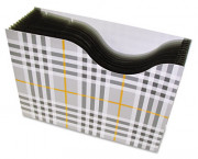 13-Pocket Expanding File, Nine Inch Expansion, Letter, Gray Plaid