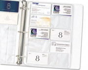 Business Card Binder Pages, 20 3 1/2 Cards/Page, Clear, 10 Pages/Pack