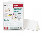 Tent Cards, White, 4-1/4 x 11, 1 Card/Sheet, 50 Cards/Box