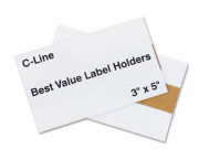 Label Holders, Top Load, 5 x 3, Clear, 50/Pack