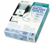 Badge Holder Kits, Top Load, 3 x 4, White, 25/Box