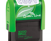 2000 PLUS Green Line Message Stamp, Copy, 1 1/2 x 9/16, Blue