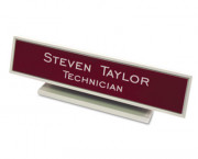 Architectural Style Sign w/Desk Holder, Gray Square Corners