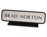 Architectural Style Sign w/Desk Holder, Black Radius Corners