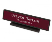 Architectural Style Sign w/Desk Holder, Black Square Corners