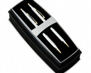 Classic Century Medalist Ballpoint Pen % Pencil Set, Chrome/23kt. Gold Plate