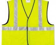 Class 2 Safety Vest, Fluorescent Lime w/Silver Stripe, Polyester, XL