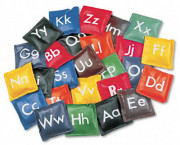 Alphabet Bean Bag Set, Vinyl, Assorted Colors, 26/Set