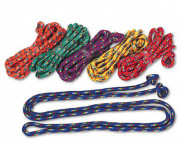 Braided Nylon Jump Ropes, 8-ft., 6 Assorted Color Jump Ropes/Set
