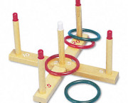 Ring Toss Set, Plastic/Wood, Assorted Colors, 4 Rings/5 Pegs/Set