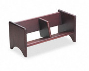 Book Rack, Wood, 17 x 8 x 8, Mahogany Finish