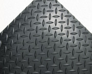 Industrial Deck Plate Antifatigue Mat, Vinyl, 36 x 144, Black