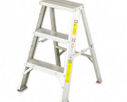 #429 Aluminum Two-Step Stool w/Side Locks, 16-3/8w x 20 Spread x 24h