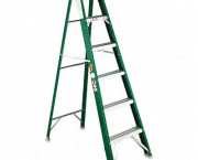 #592 Six-Foot Folding Fiberglass Step Ladder, Green/Black