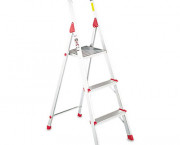 #566 Three Foot Folding Aluminum Euro Platform Ladder, Red