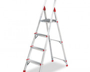 #566 Four-Foot Folding Aluminum Euro Platform Ladder, Red