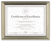 Antique Colored Document Frame w/Certificate, Metal, 8-1/2 x 11, Bronze